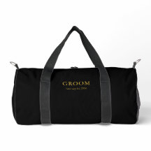 Elegant Black Duffle Bag for Groomsmen Gift