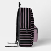 Elegant Black & Dusty Mauve Line Art Backpack プリントバックパック (左)