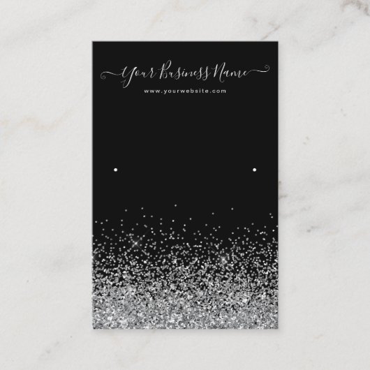 Elegant Black Earring Display Card Custom Business 名刺 (正面)
