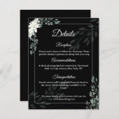 Elegant Black Enclosure Card with White Lily サンキューカード (正面/裏面)