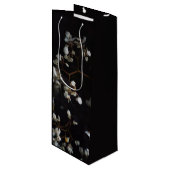 Elegant Black Floral ワインギフトバッグ (正面アングル)