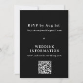 Elegant Black Floral Arch Typography Wedding 招待状 (裏面)
