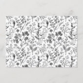 Elegant Black Floral Botanical エンクロージャーカード (裏面)