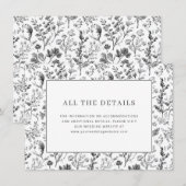 Elegant Black Floral Botanical エンクロージャーカード (正面/裏面)