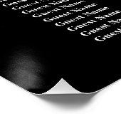 Elegant Black Floral Heart 12 Tables Wedding Seati ポスター (コーナー)