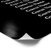 Elegant Black Floral Heart 8 Tables Wedding Seatin ポスター (コーナー)