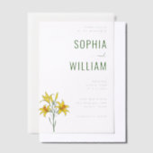 Elegant Black Floral Lilies ベラム紙招待状 (オフセット)