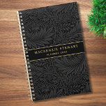 Elegant Black Floral Pattern 2026 プランナー手帳<br><div class="desc">Elegant vintage black floral botanical pattern planner with a custom name in gold classic serif typography and "PLANNER" and custom year in gold modern san serif typography.</div>