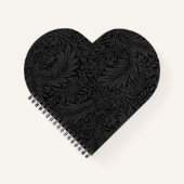 Elegant Black Floral Pattern Notebook ノートブック (正面)