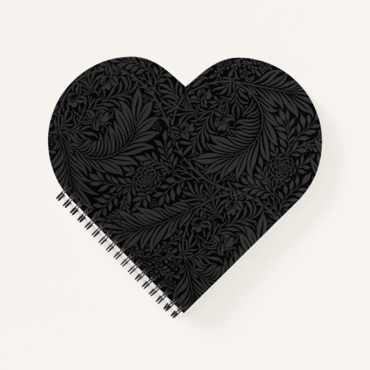 Elegant Black Floral Pattern Notebook ノートブック (正面)