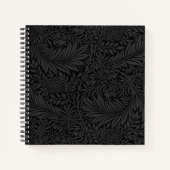 Elegant Black Floral Pattern Notebook ノートブック (正面)