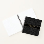 Elegant Black Floral Pattern Sketchbook ノートブック (内部)