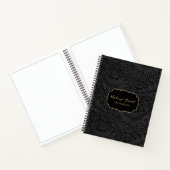 Elegant Black Floral Pattern Sketchbook ノートブック (内部)