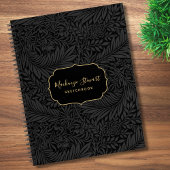 Elegant Black Floral Pattern Sketchbook ノートブック