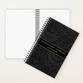 Elegant Black Floral Pattern Sketchbook ノートブック (内側)