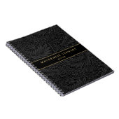Elegant Black Floral Pattern Sketchbook ノートブック (右側)