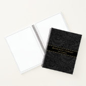 Elegant Black Floral Pattern Sketchbook ノートブック (内部)