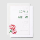 Elegant Black Floral Wedding Invitation ベラム紙招待状 (オフセット)