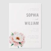Elegant Black Floral Wedding Invitation ベラム紙招待状 (正面)