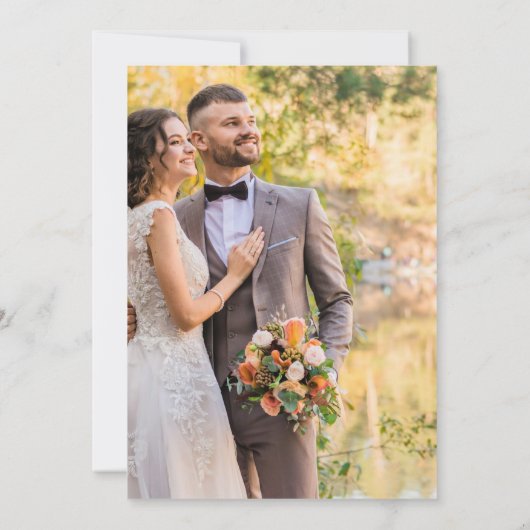 Elegant black Floral Wedding Invitation 招待状 (裏面)