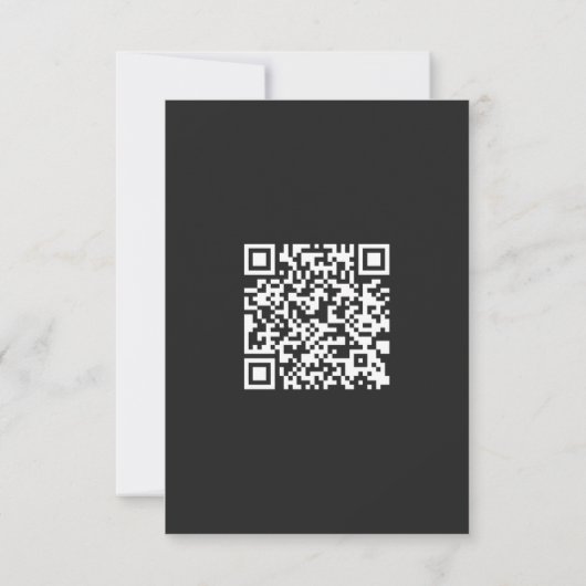 Elegant Black Floral Wedding RSVP with QR Code (裏面)