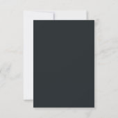 Elegant Black Floral Wedding Thank You Card サンキューカード (裏面)