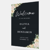Elegant Black Floral Wedding Welcome Sign アクリルサイン (傾斜)