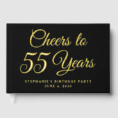 Elegant Black Foil Cheers to 55 Years ゲストブック (正面)
