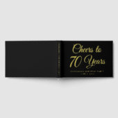 Elegant Black Foil Cheers to 70 Years ゲストブック (全面)