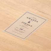 Elegant Black Formal Wedding Invitation アクリル招待状 (レイダウン)