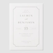 Elegant Black Formal Wedding Invitation ベラム紙招待状 (正面)