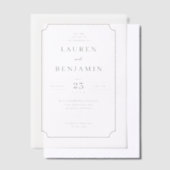 Elegant Black Formal Wedding Invitation ベラム紙招待状 (オフセット)