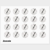 Elegant Black Fountain Pen Watercolor Sticker ラウンドシール (シート)