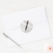 Elegant Black Fountain Pen Watercolor Sticker ラウンドシール (封筒)