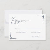 Elegant Black Geometric RSVP (正面)