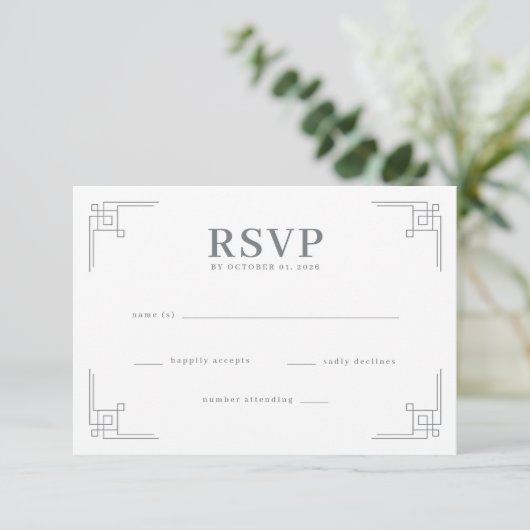 Elegant Black Geometric RSVP (スタンド正面)