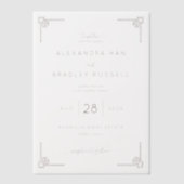 Elegant Black Geometric Wedding ベラム紙招待状 (正面)