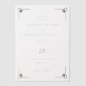 Elegant Black Geometric Wedding Invitations ベラム紙招待状 (正面)