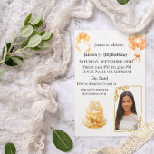 Elegant Black Girl 18th Birthday Photo Invitation  招待状