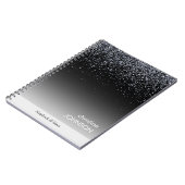 Elegant Black Glitter Editable ノートブック (左側)