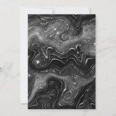 Elegant Black Glitter Marble Gothic Glam Wedding 招待状 (裏面)