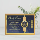 Elegant Black & Gold 18th Birthday Ticket Invite 招待状 (スタンド正面)