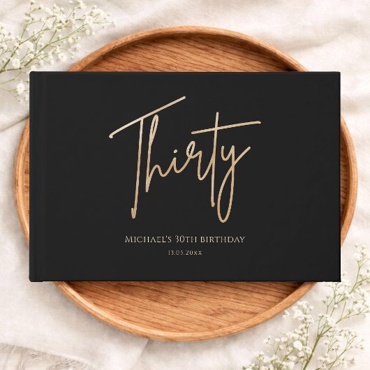 Elegant Black & Gold 30th Birthday Party ゲストブック