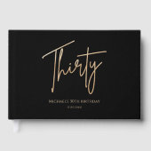 Elegant Black & Gold 30th Birthday Party ゲストブック (正面)