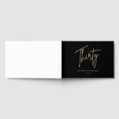 Elegant Black & Gold 30th Birthday Party ゲストブック (全面)