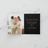 Elegant Black Gold 5 Photo Collage Christmas  シーズンカード (内部)