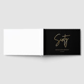 Elegant Black & Gold 60th Birthday ゲストブック (全面)