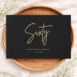 Elegant Black & Gold 60th Birthday ゲストブック