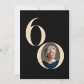 Elegant Black Gold 60th Birthday Photo  招待状 (裏面)