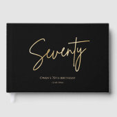Elegant Black & Gold 70th Birthday ゲストブック (正面)